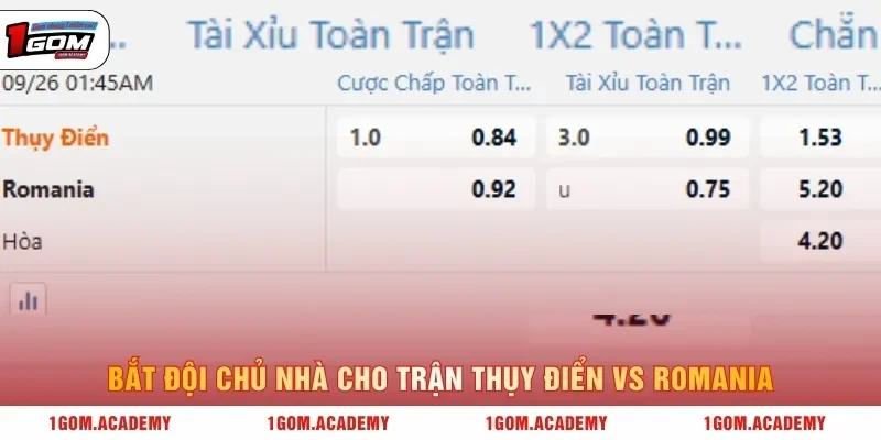 Bắt đội chủ nhà cho trận Thụy Điển vs Romania